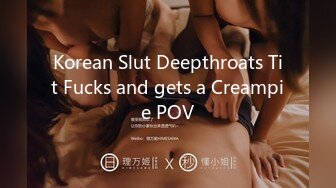 Korean Slut Deepthroats Tit Fucks and gets a Creampie POV